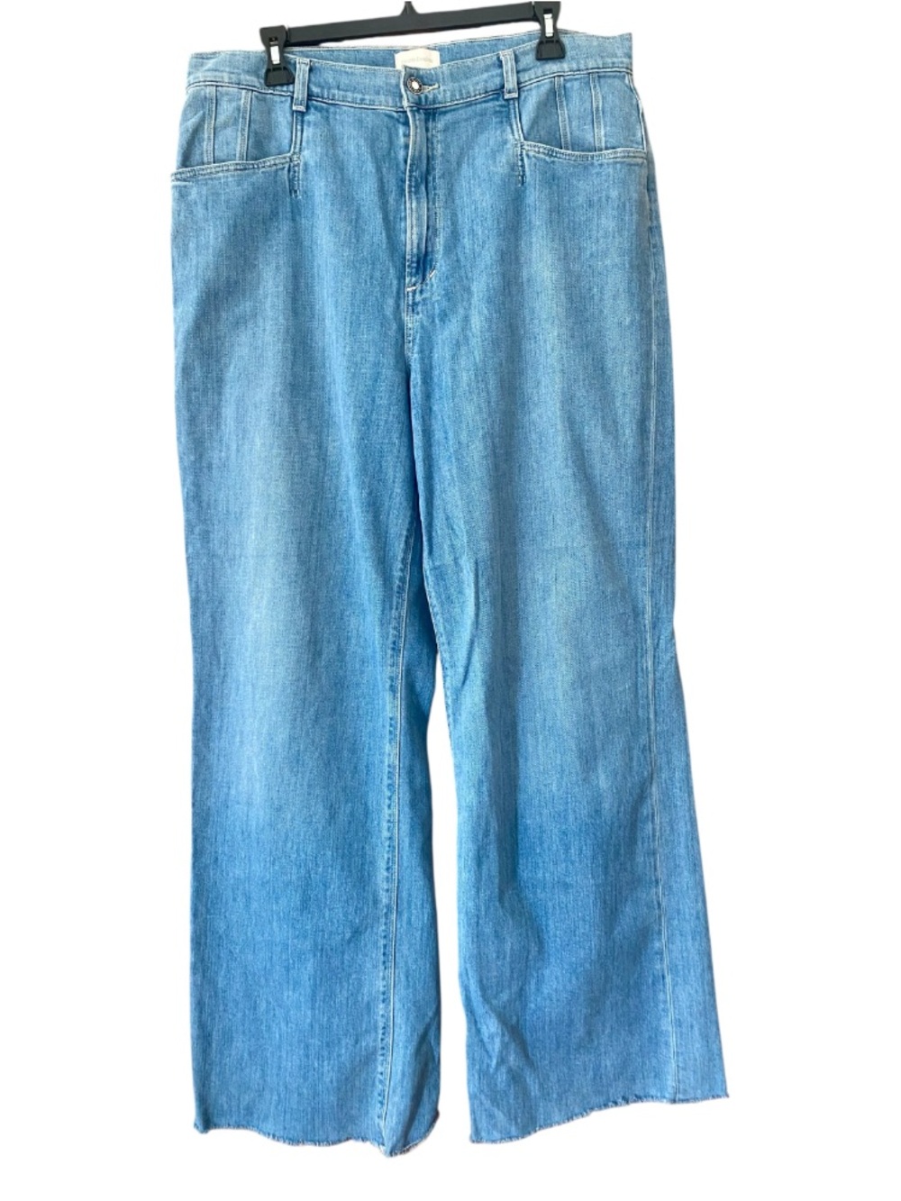 Favorite Daughter The Jordie Jeans 32 Wide Leg High Rise Madrid Raw Hem